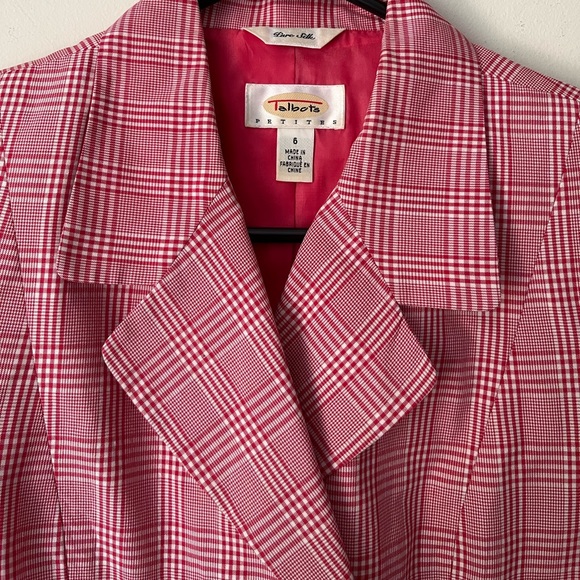 vintage talbots short sleeve plaid blazer - Picture 6 of 6